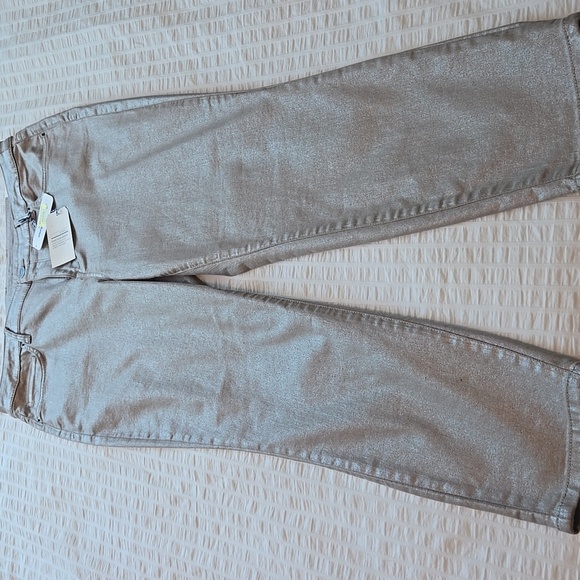NWT TOMMY BAHAMA High Rise Ankle Jeans Metallic Gold Denim Sz 16 - Picture 5 of 14